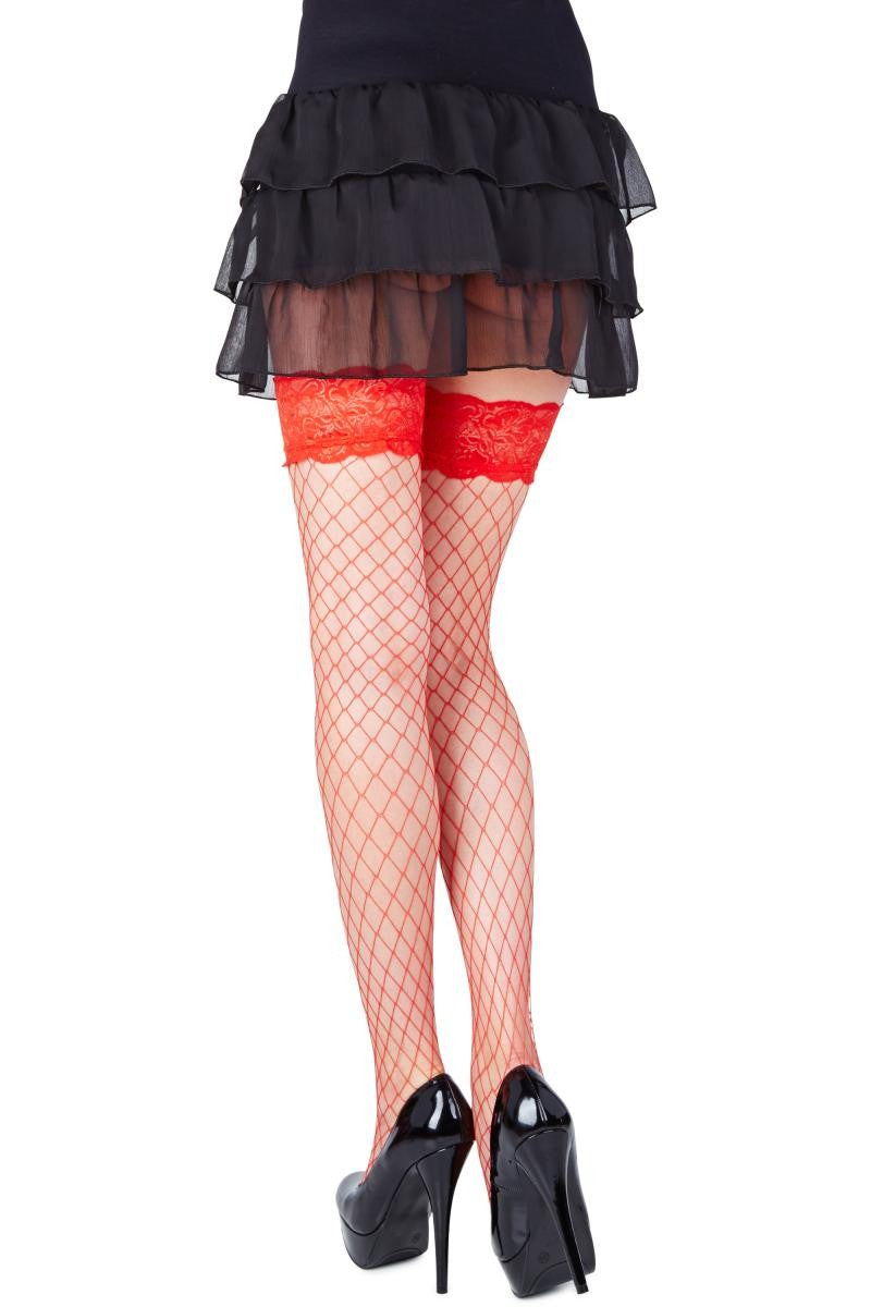 halterlose Netz-Strümpfe Rita rot von Legg Story halterlose Netz-Strümpfe Rita rot von Legg Story